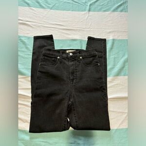Madewell 11” high rise skinny black jeans